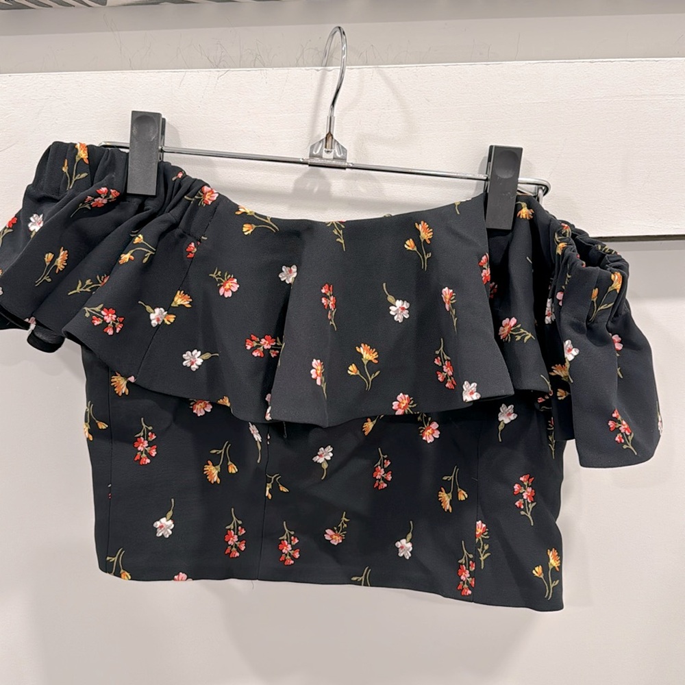 Rebecca Taylor Ruffle Crop Top